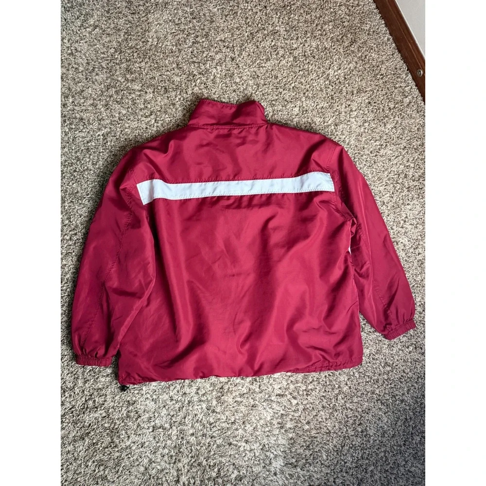 NCAA Oklahoma Sooners Crimson Red Quarter Zip Windbreaker Jacket Mens XL